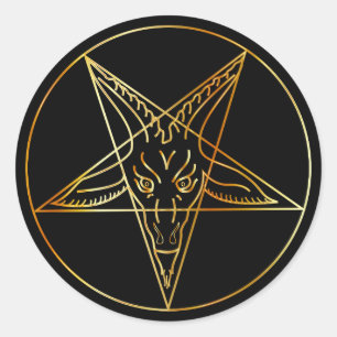 Adesivo Sigil dourado de Baphomet