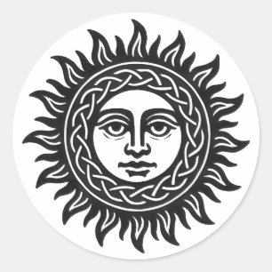 Adesivo Sigilo do Rosto Solar – Emblema do Sol Negro