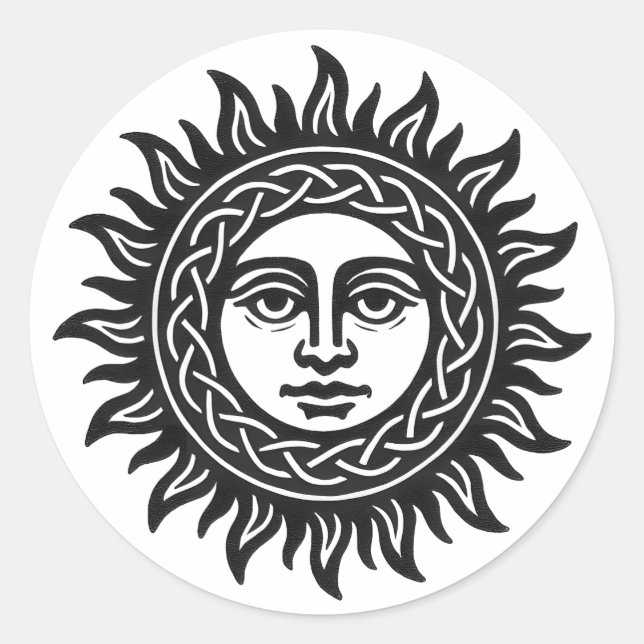Adesivo Sigilo do Rosto Solar – Emblema do Sol Negro (Frente)