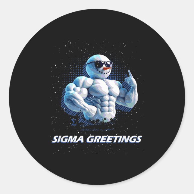 Adesivo Sigma Greetings Bruh Snowman Rizz Merry Christmas  (Frente)