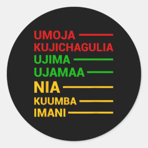Adesivo Significados do Princípio do Feriado 7 de Kwanzaa