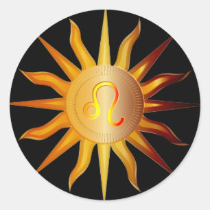 Adesivo Signo Solar de Leão Mês de Nascimento Vermelho & D