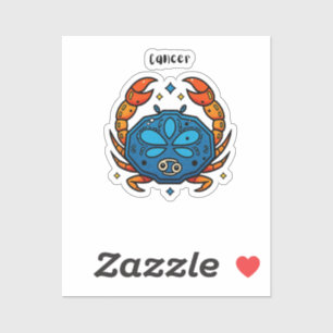 Adesivo Signo Zodiacal Câncer Pop Art - Caranguejo Celesti