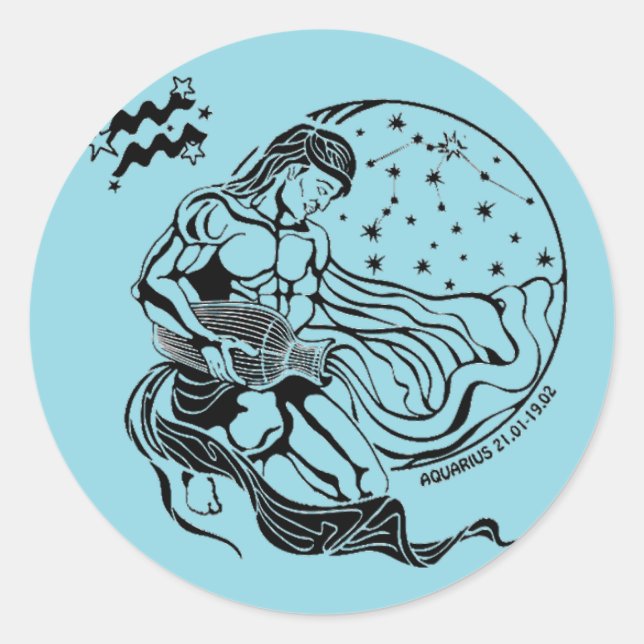 Adesivo signo zodiaco acquarius (Frente)