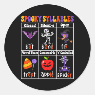 Adesivo Sílaba Assustadora Professor Funny Halloween
