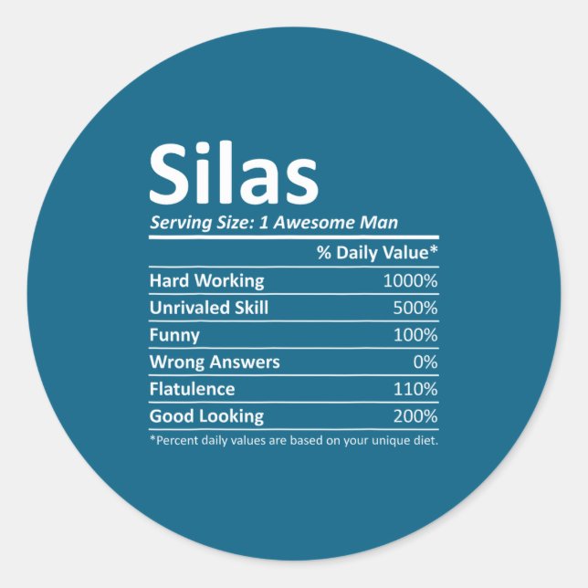 Adesivo Silas Nutrition Funny Birthday D Name G  (Frente)