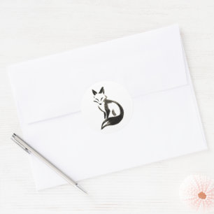 Adesivo Silent Fox – Design Minimalista com Pincel de Tint