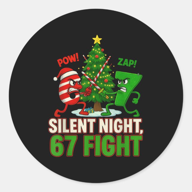 Adesivo Silent Night 67 Fight Funny Christmas  (Frente)