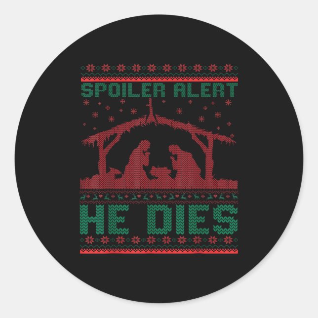 Adesivo Siler Alert He Dies Christmas Jumper Funny Nativit (Frente)