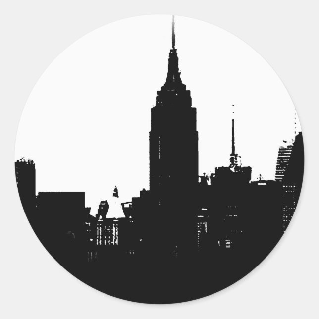 Adesivo Silhouette Black White New York (Frente)