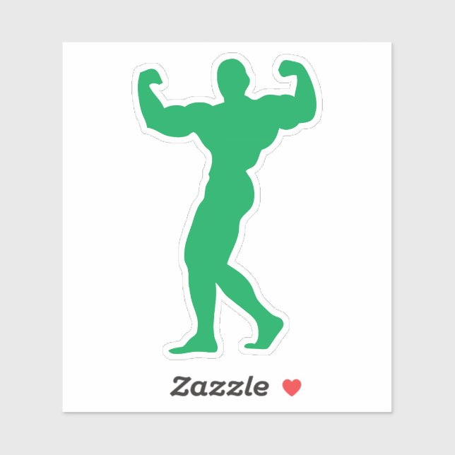 Adesivo silhouette bodybuilding 10 musculation pose 1 (Folha)