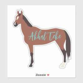 Adesivo Silhouette de Cavalo de Teke Bay Akhal Personaliza