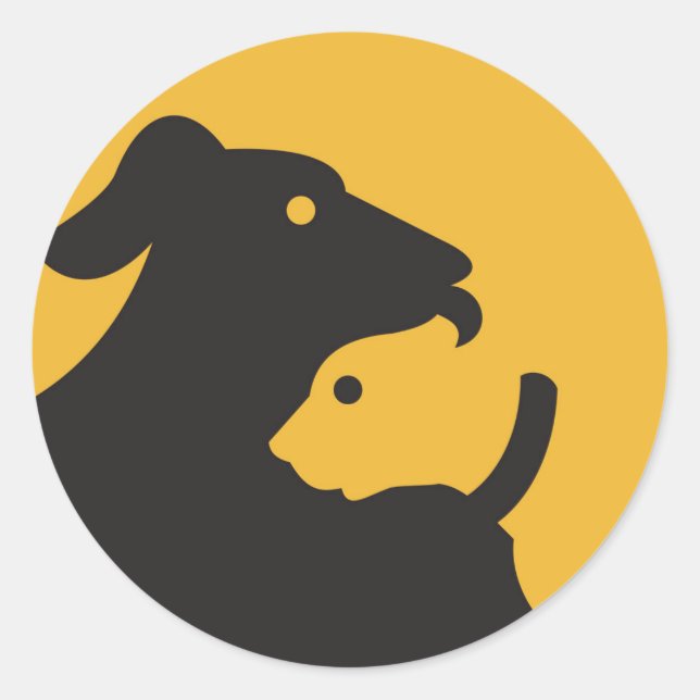 Adesivo Silhouette de Gato e Cão (Frente)