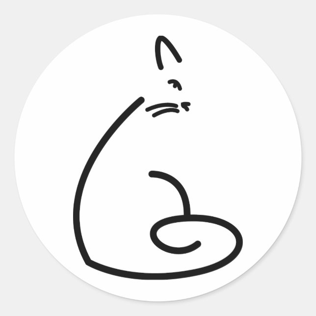 Adesivo Silhouette de Gato Suave Artístico (Frente)