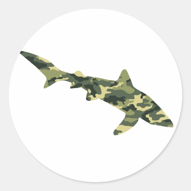 Adesivo Silhouette de Tubarão Camouflage (Frente)