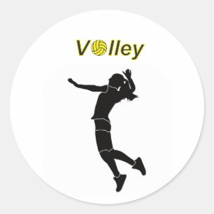 Adesivo Silhouette de uma mulher jogando voleibol
