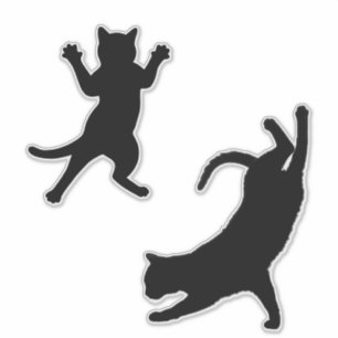 Adesivo Silhouette Gato Engraçado