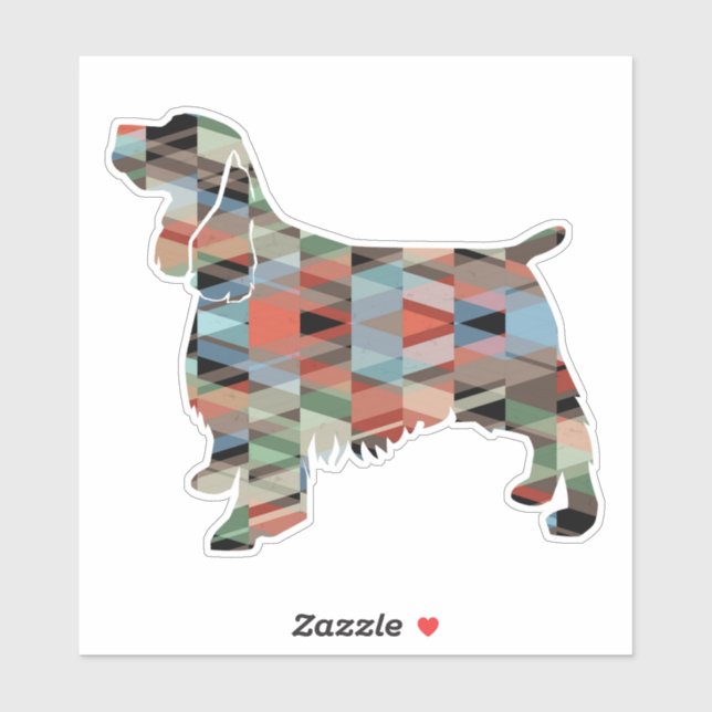 Adesivo Silhouette Geométrico do Springer Spaniel (Folha)