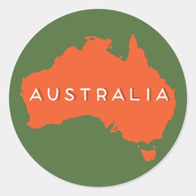 Adesivo Silhouette, País da Austrália (Frente)