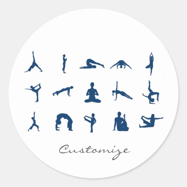 Adesivo Silhouette Yoga Poses Thunder_Cove (Frente)