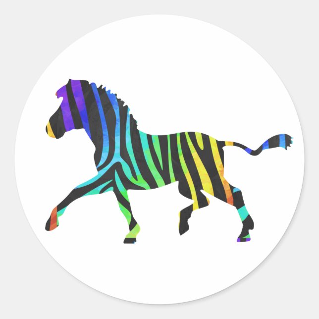 Adesivo Silhouette Zebra Black e Rainbow (Frente)