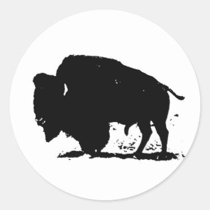 Adesivo Silhoute de Buffalo Preto e Branco