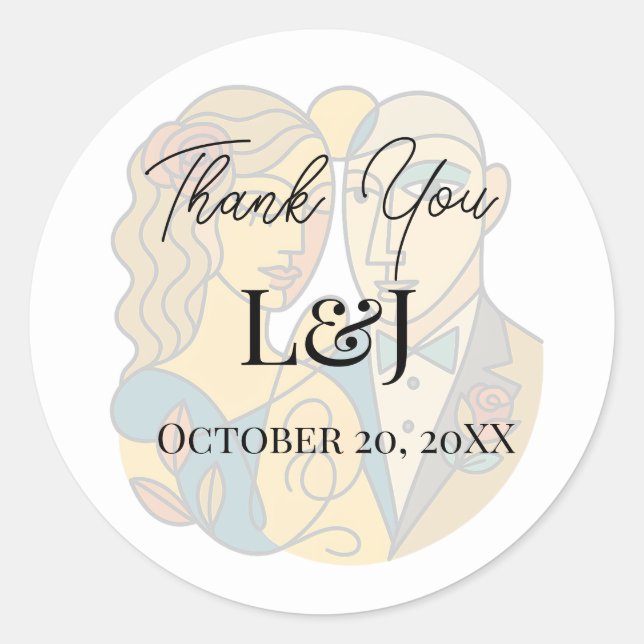 Adesivo Silhueta Artística Destino Casamento Arte Moderna (Frente)