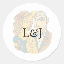 Adesivo Silhueta Artística Destino Casamento Arte Moderna