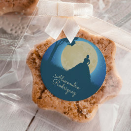 Adesivo Silhueta coroada com Moon Quinceanera