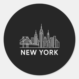Adesivo Silhueta da Cidade de Nova York Arte de Linha Bran