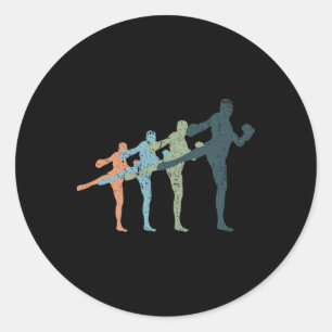 Adesivo Silhueta da Mãe e do Pai Esportistas - Kickboxing