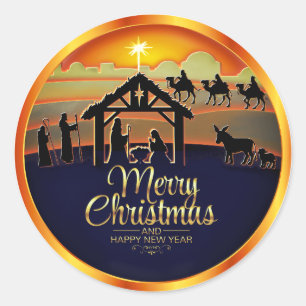 Adesivo Silhueta da Natividade "Feliz Natal"
