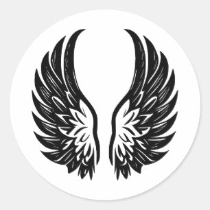 Adesivo Silhueta de Anjo Elegante em BW
