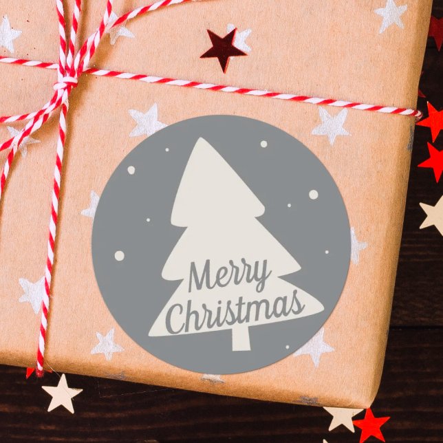 Adesivo Silhueta de árvore de Natal feliz (Criador carregado)