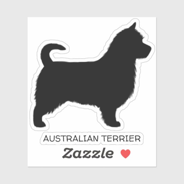 Adesivo Silhueta de Cachorro Australiano com Cauda Longa (Folha)