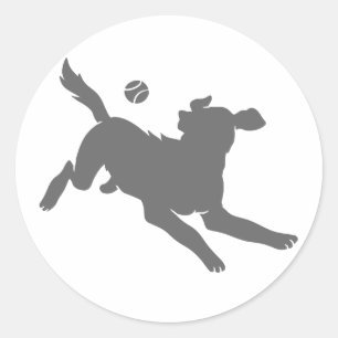Adesivo Silhueta de cachorro com bola