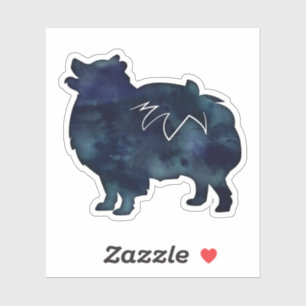 Adesivo Silhueta de Cachorros Pomeranianos