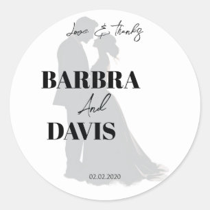 Adesivo Silhueta de Casal preto e branco moderno minimalis