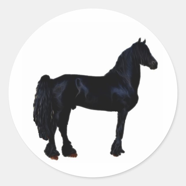 Adesivo Silhueta de cavalos a preto e branco (Frente)