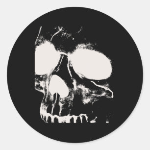 Adesivo Silhueta de Caveira Arte Gráfica Rock Grunge Hall