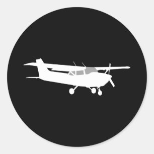 Adesivo Silhueta de Cessna clássica voando em preto