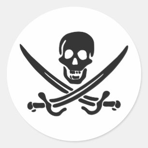Adesivo Silhueta de crânio pirata - Escolha a cor de fundo