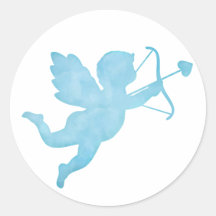 Silhueta de Cupido Azul Aquarela