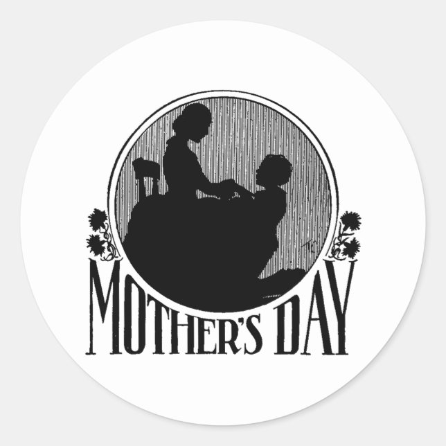 Adesivo Silhueta de Dia de as mães Retroativo (Frente)