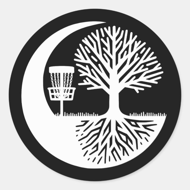 Adesivo Silhueta de Disc Golf Preto e Branco  (Frente)