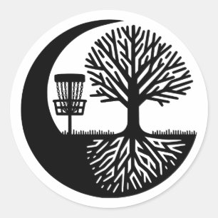 Adesivo Silhueta de Disc Golf Preto e Branco 