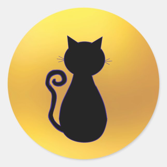 Adesivo Silhueta de Gato Preto (Frente)