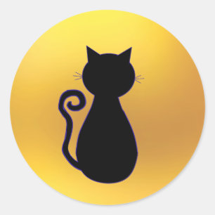 Adesivo Silhueta de Gato Preto