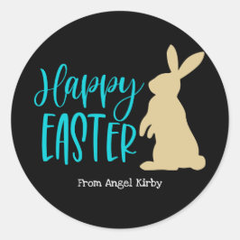 Adesivo Silhueta de Ouro felz pascoa, Preto