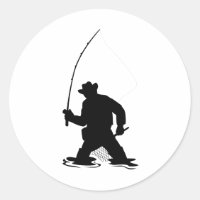 silhueta de pesca de pescador-mosca